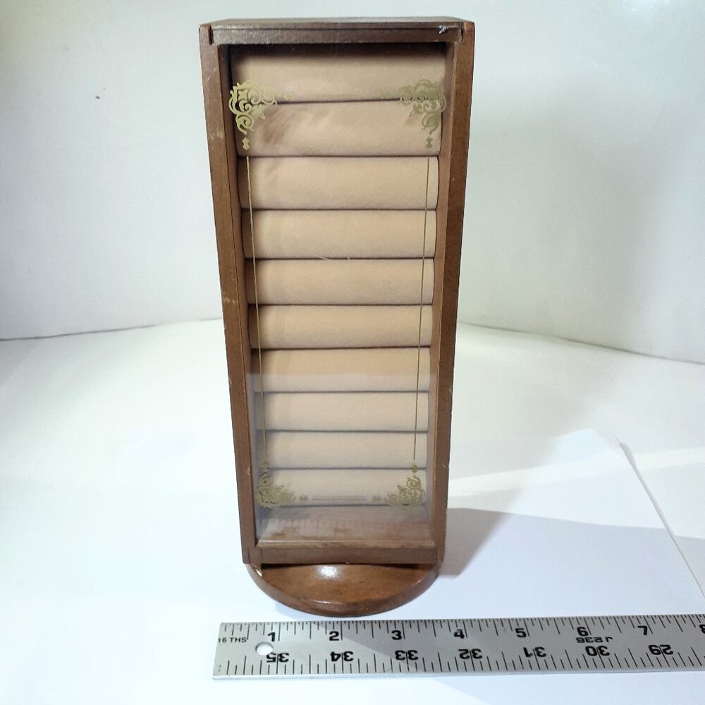 CENTURION - Vintage Jewelry Box - Ring & Necklace - Wooden Spinning box.